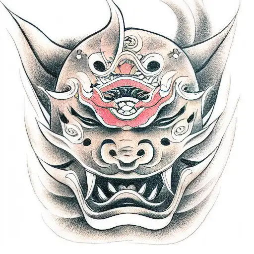 Hannya mask tattoo design idea