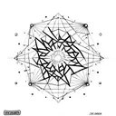 starburst with each different line a Morse code. here are the lines number 1 through . .. --.. .- .. .- .... / .-.. / .. tattoo design idea