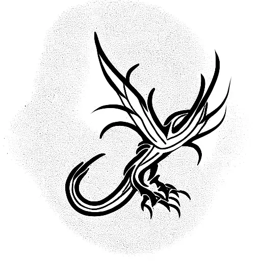 intertwined phoenix and dragon tattoo design idea