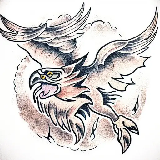 animal totem with eagle, fox, snake and baboon tattoo design idea