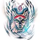 animal totem with eagle, fox, snake and baboon tattoo design idea