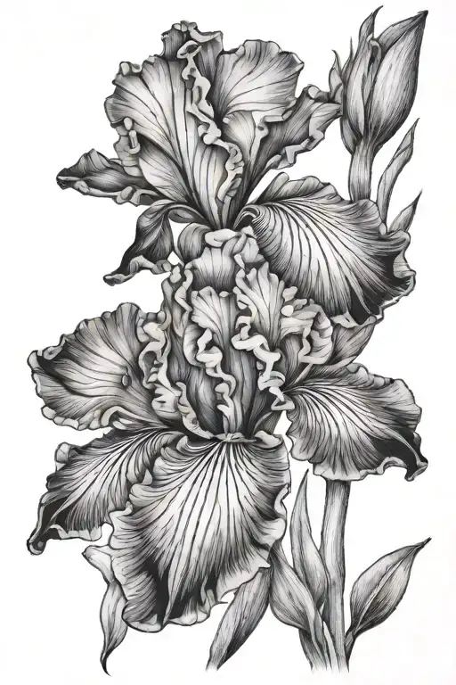 iris flower tattoo design idea