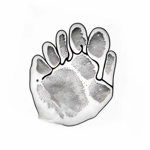 bear paw print tattoo design idea