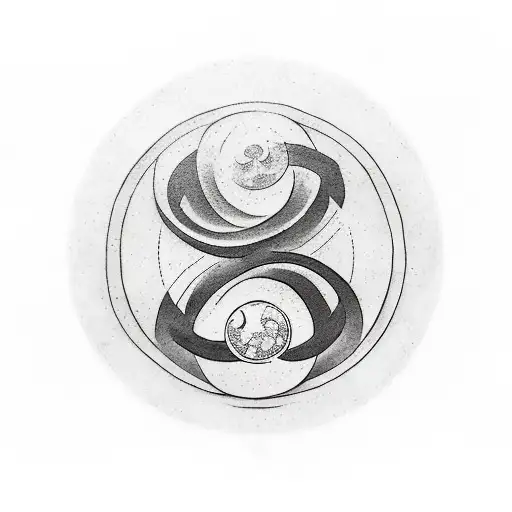 A teacher practicing martial arts in front of a yin yang symbol tattoo design idea