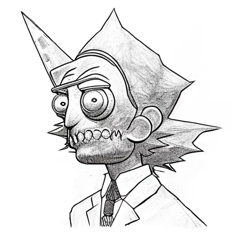 cyberpunk, Rick and morty, Akira, mad max, super Mario, steampunk  tattoo design idea