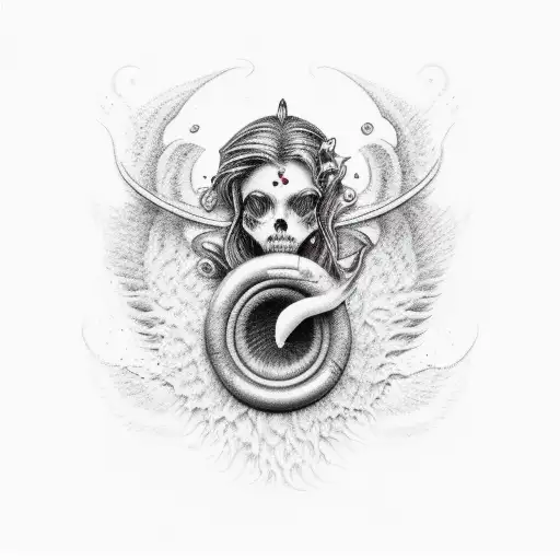 siren being killed tattoo design idea