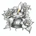 candle burning tattoo design idea