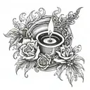 candle burning tattoo design idea