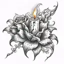 candle burning tattoo design idea