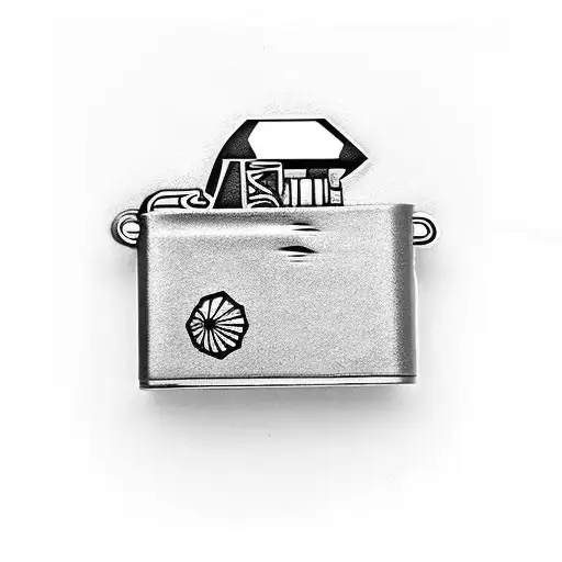 zippo lighter with space on shell tattoo design idea
