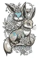 Eevee and Glaciola tattoo design idea