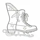 combining a world map, snowflakes, figure skates, and a Disney symbol tattoo design idea