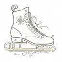 combining a world map, snowflakes, figure skates, and a Disney symbol tattoo design idea