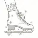 combining a world map, snowflakes, figure skates, and a Disney symbol tattoo design idea