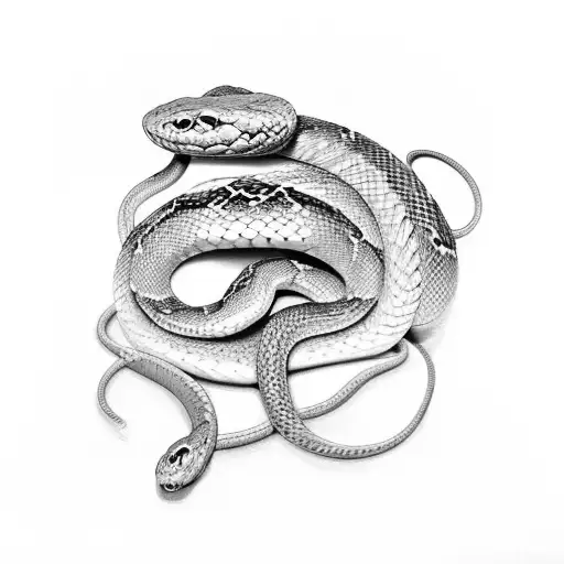 A snake wrapped around a human heart ready to strike  tattoo design idea