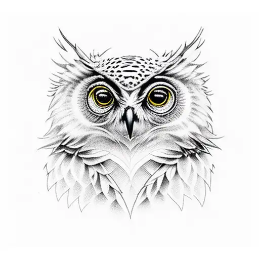 buho en bosque tattoo design idea