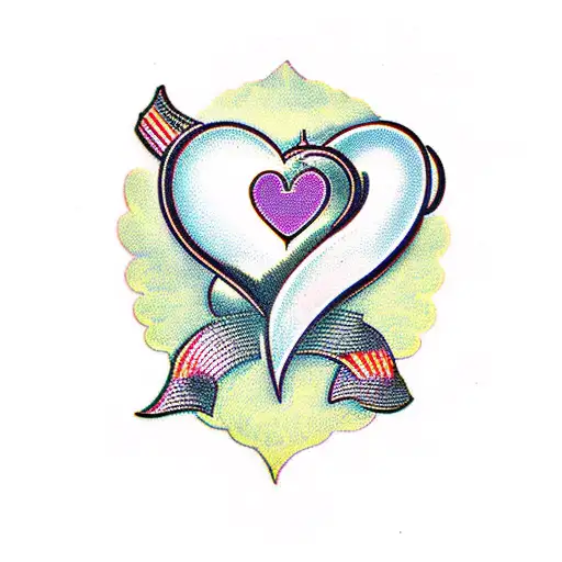 L M K in a heart shape tattoo design idea