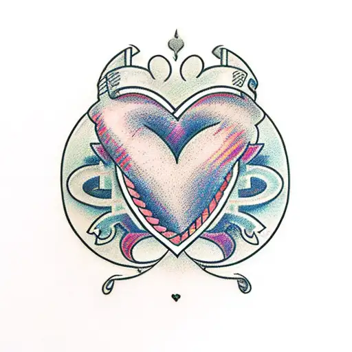 L, M and K in a heart shape tattoo design idea