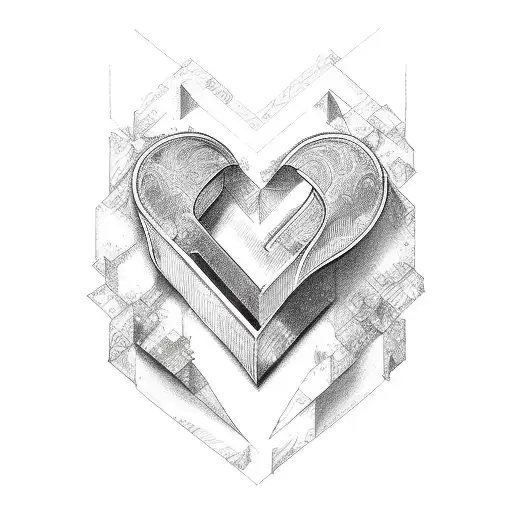 the letters L M K in a heart shape tattoo design idea