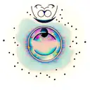 crying eyes discoball tattoo design idea