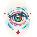 crying eyes discoball tattoo design idea