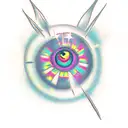 crying eyes discoball tattoo design idea