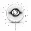 discoball eyes crying tattoo design idea