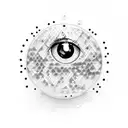 discoball eyes crying tattoo design idea