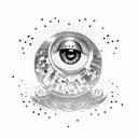 discoball eyes crying tattoo design idea