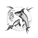 fish and water tattoo design idea