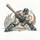 baseball and hockey player tattoo design idea