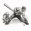 baseball and hockey player tattoo design idea