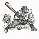 baseball and hockey player tattoo design idea