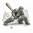 baseball and hockey player tattoo design idea