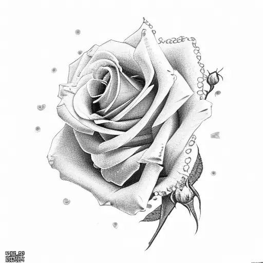 roses with mothers birthdate 06/01/1953 in Roman numerals tattoo design idea