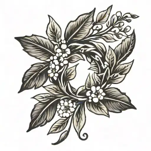 greek laurel wreath tattoo design idea