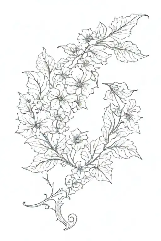 Italy, leaves, ocean, semi colon, flowers tattoo design idea