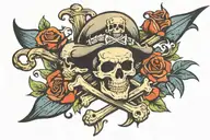 jolly roger tattoo design idea