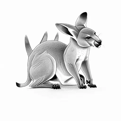 furocious kangaroo tattoo design idea