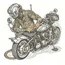 underwater welder creating a motorcycle tattoo design idea