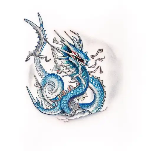 gyarados on dragons gate tattoo design idea