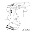44 with the layout of the silverstone track from formula 1 tattoo design idea
