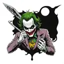 The joker with a knife, why so serious? tattoo design idea