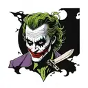 The joker with a knife, why so serious? tattoo design idea