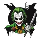 The joker with a knife, why so serious? tattoo design idea