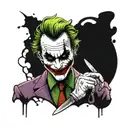 The joker with a knife, why so serious? tattoo design idea