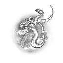 A traditional tattoo design incorporating a dragon, snake, horse, rooster, and rabbit in a vibrant arcade game setting tattoo design idea