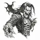 alucard baring his teeth tattoo design idea