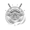 car engine with turbo heart tattoo design idea