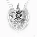 engine with turbo as my heart tattoo design idea